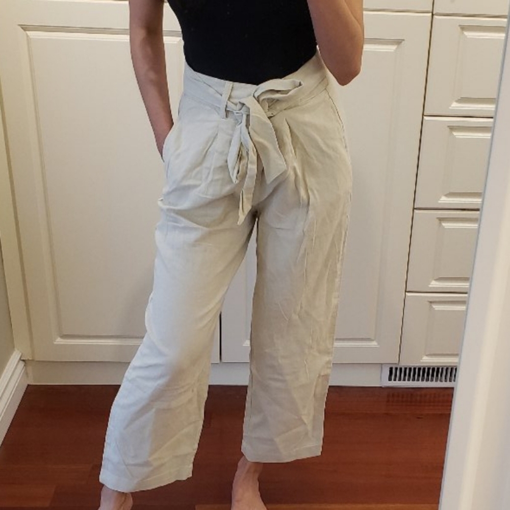 Beige Linen Pants